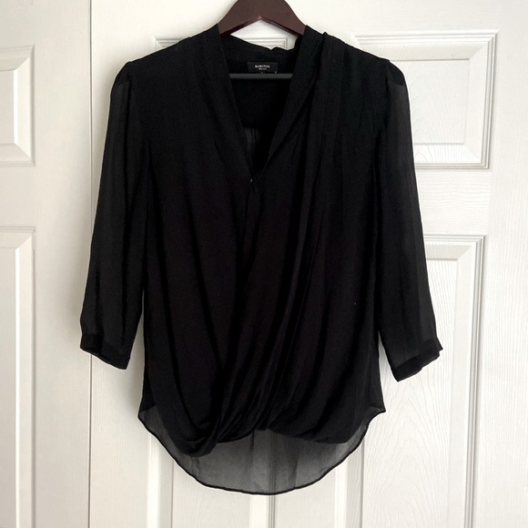 Aritzia silk black draped blouse size S Host Pick!! - Picture 3 of 5